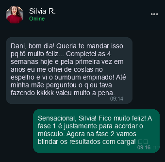 Depoimento de Silvia R. no WhatsApp