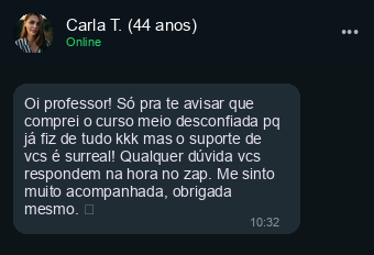 Depoimento de Carla T. no WhatsApp