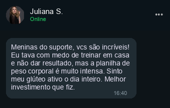 Depoimento de Juliana S. no WhatsApp