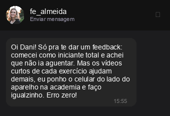 Depoimento de Fernanda A. no Instagram
